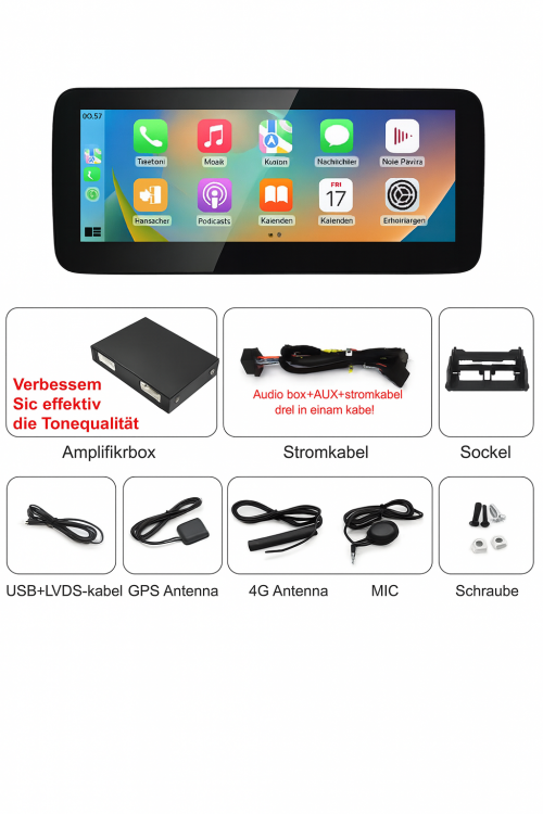 VERSION 2026 NTG 5.0 Android Display 12,3″ C W205 GLC X253 V W447 Wireless CarPlay & Android Auto